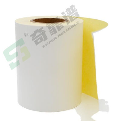 HM2633H Economical Top Thermal Paper Hotmelt Glue Yellow Liner 60G adhesive paper